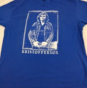 Kris Kristofferson Blue Tee With Singer Graphic On Front 4XL